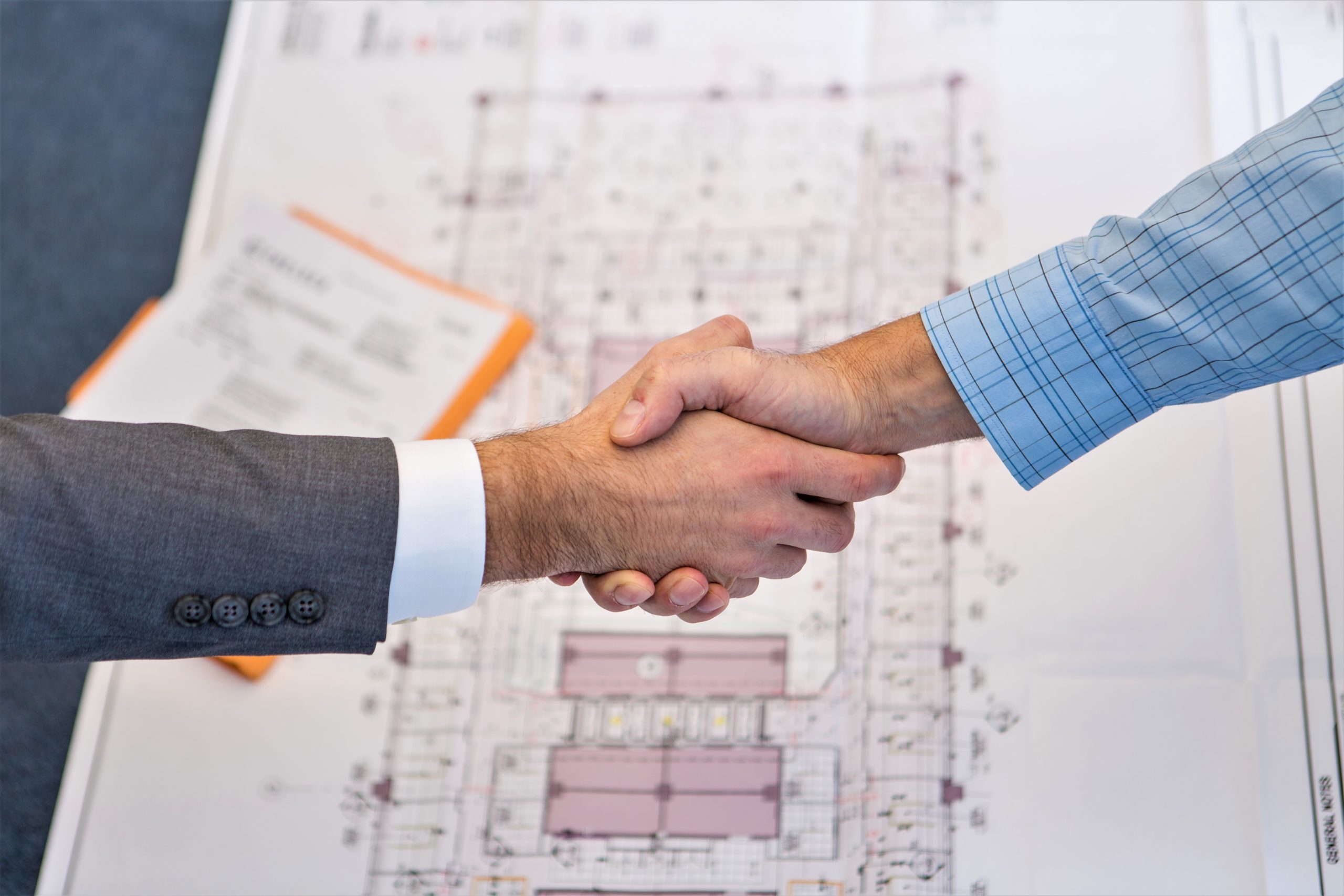 Two professionals shaking hands